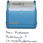 3-Zeilen Handschrift-Stempel blau